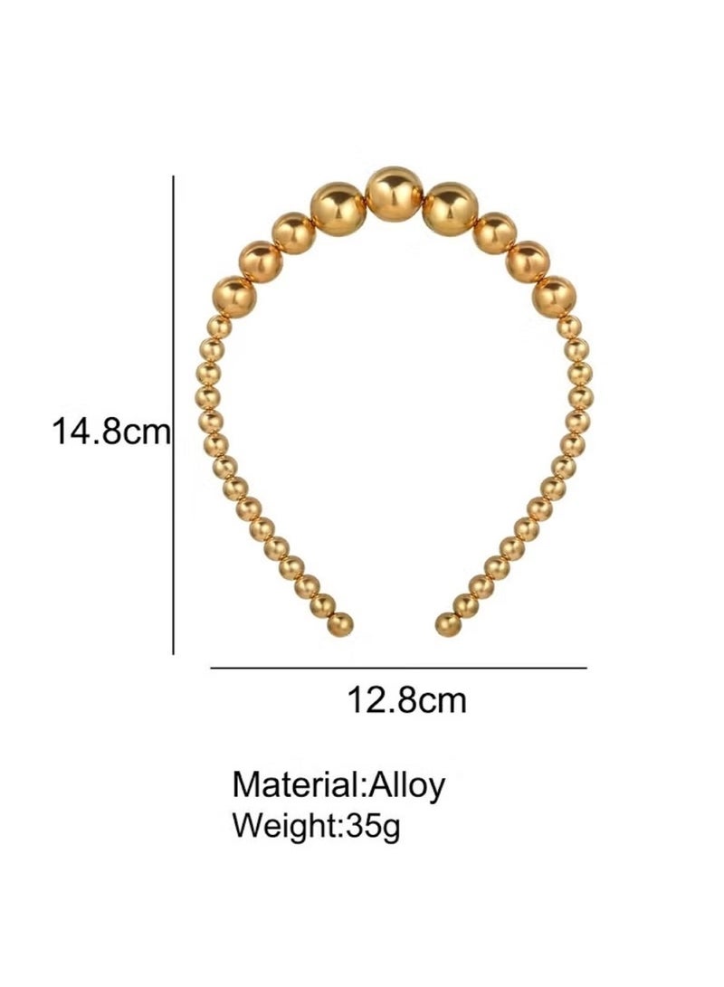 Huitich Elegant Headband Hair Accessory for Girls Gold Colour  - Image 4