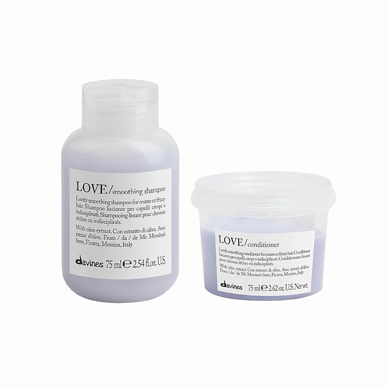 Davines LOVE Smoothing Shampoo & Conditioner, Gentle Cleansing for Frizzy or Coarse Hair, Smooth, Soften & Nourish, Adds Shine, 5 fl. oz. - Image 1