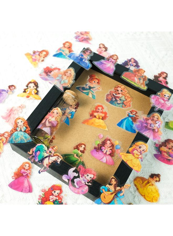 Bluejw 50 Fairy Princess Series PET Transparent Waterproof Decorative Stickers DIY Creative Hand Account Children's Reward Stickers - Image 2