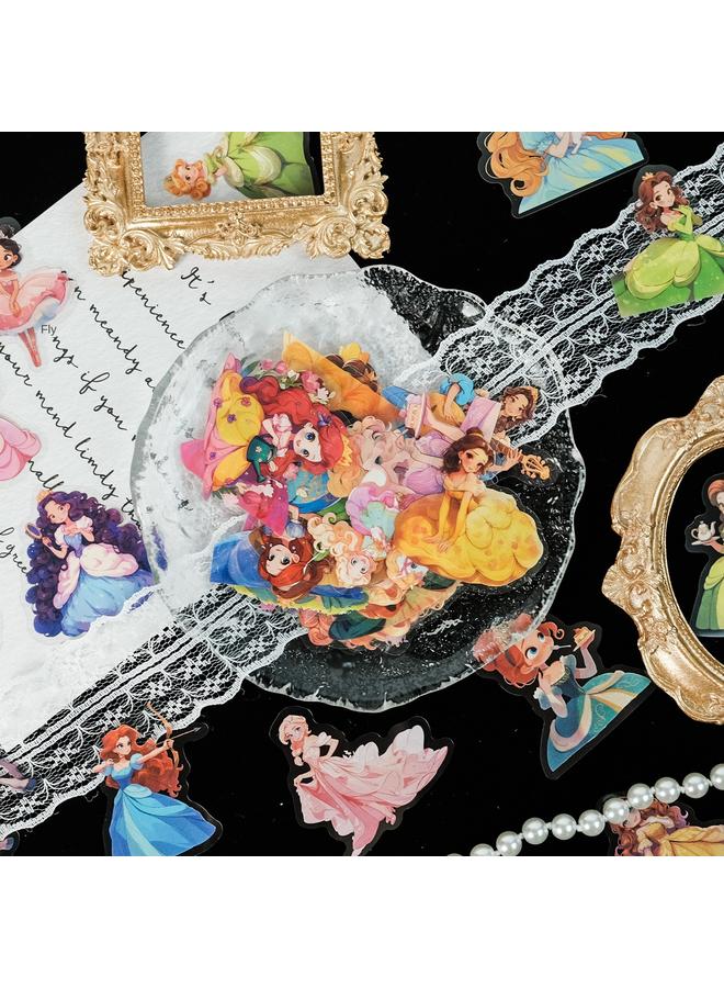 Bluejw 50 Fairy Princess Series PET Transparent Waterproof Decorative Stickers DIY Creative Hand Account Children's Reward Stickers - Image 3