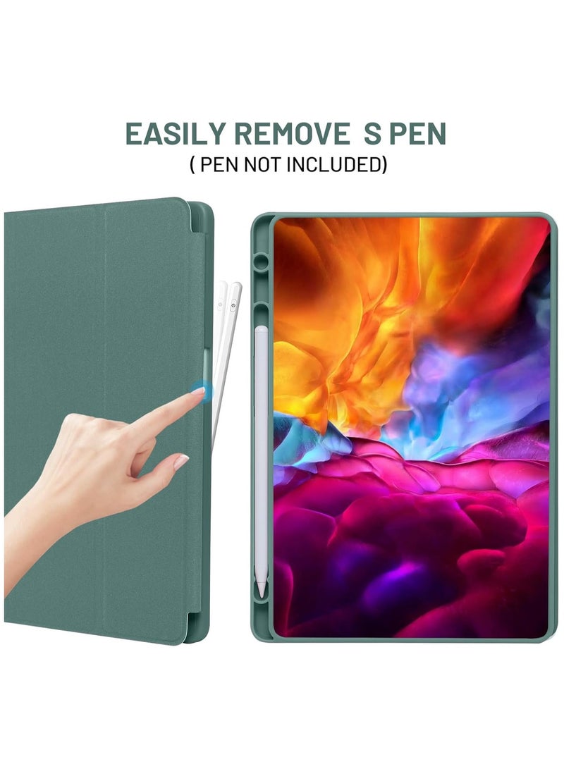 FOCUS Samsung Galaxy Tab A9 Tablet Case with Pencil Holder, Slim Smart Protective Case with Soft TPU Back, Auto Sleep/Wake Cover for Samsung Galaxy Tab A9 8.7 inch Case (Green) - Image 2