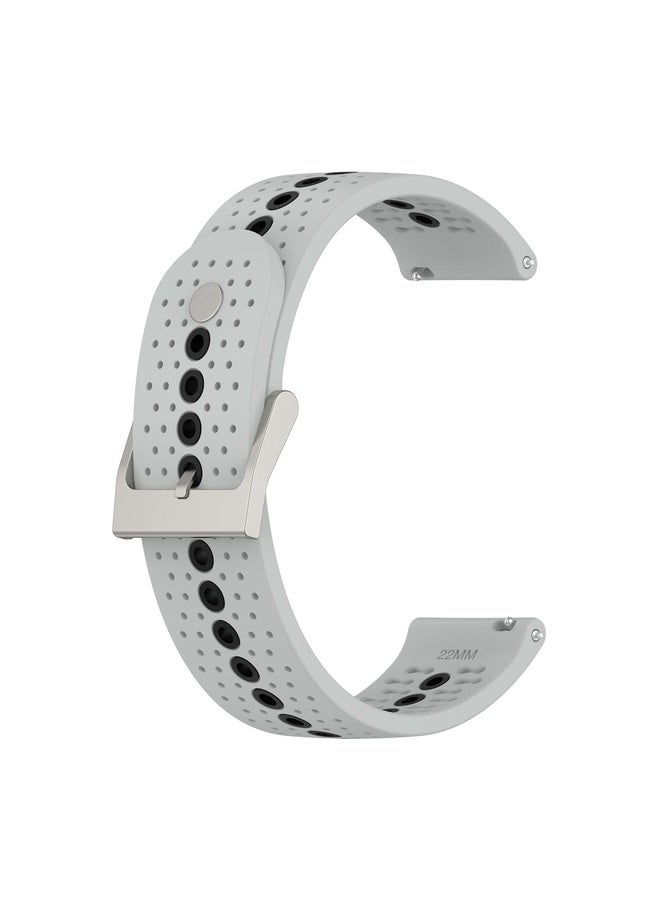 HuHa For Suunto Run / Race S Colorful Hole Silicone Watch Band(Grey Black) - Image 3