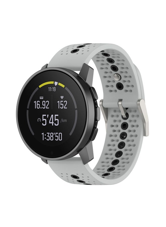 HuHa For Suunto Run / Race S Colorful Hole Silicone Watch Band(Grey Black) - Image 1