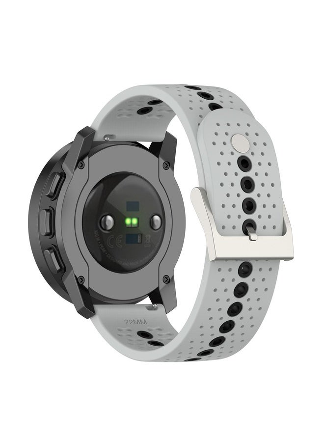 HuHa For Suunto Run / Race S Colorful Hole Silicone Watch Band(Grey Black) - Image 2