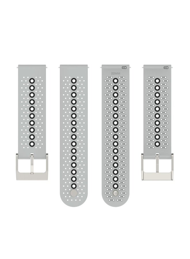 HuHa For Suunto Run / Race S Colorful Hole Silicone Watch Band(Grey Black) - Image 5