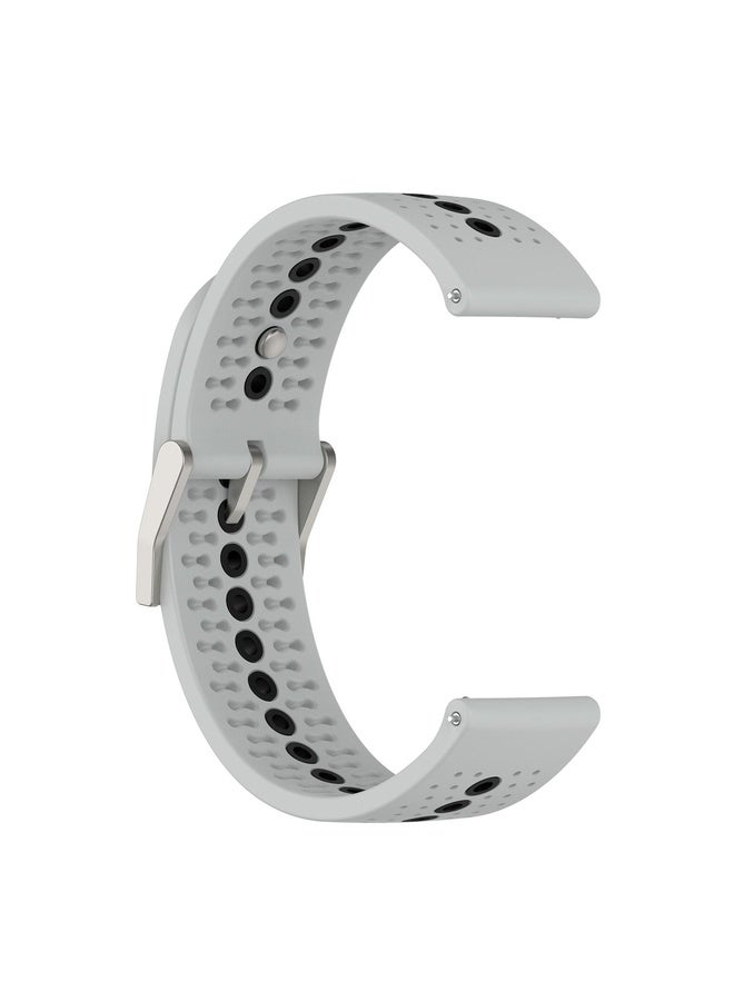 HuHa For Suunto Run / Race S Colorful Hole Silicone Watch Band(Grey Black) - Image 4