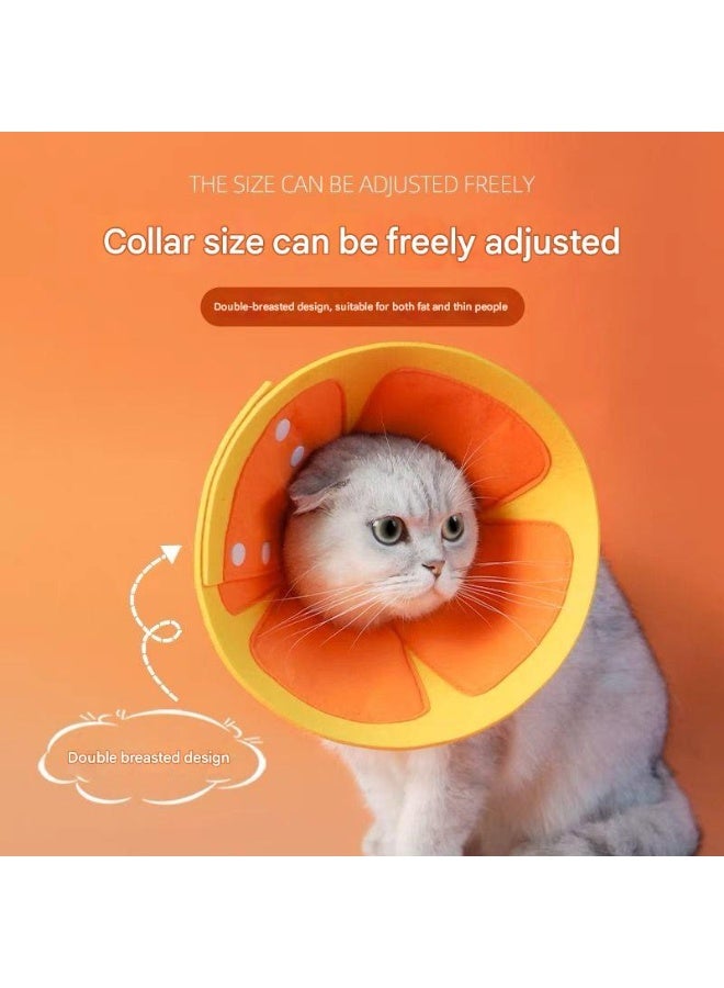 A.M Elizabethan recovery cone collar sweet Orange design,Gentle and Versatile Recovery Cone Collar for Small Dogs Puppies and Cats in Need of Comfortable Rest and Fast Healing - Image 4