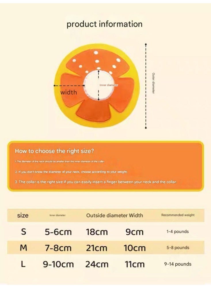 A.M Elizabethan recovery cone collar sweet Orange design,Gentle and Versatile Recovery Cone Collar for Small Dogs Puppies and Cats in Need of Comfortable Rest and Fast Healing - Image 2