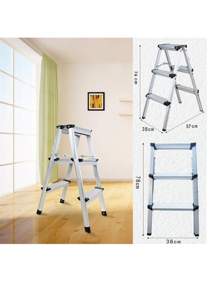 DubaiGallery Lightweight Aluminum Step Ladder with Stable Wide Steps, Foldable Space-Saving Design, Strong Load Capacity for Home, Office, Kitchen, Cleaning, Reaching High Shelves Safely - Image 2