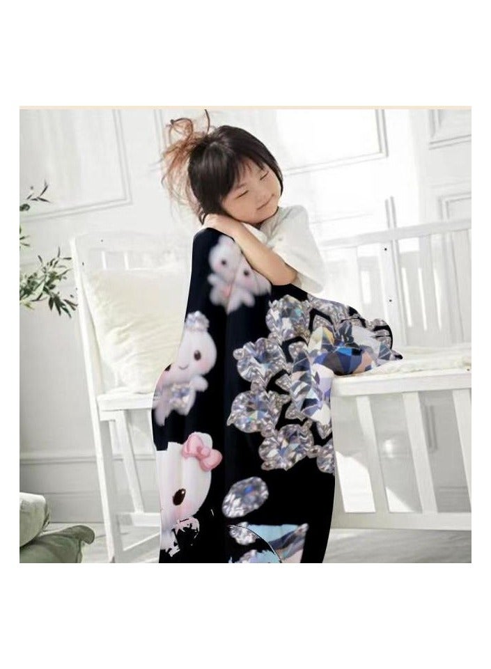 general Children's or student cartoon flannel thin blanket (warm and comfortable, suitable for sleep, games) 100cm*150cm - 890 - Image 1