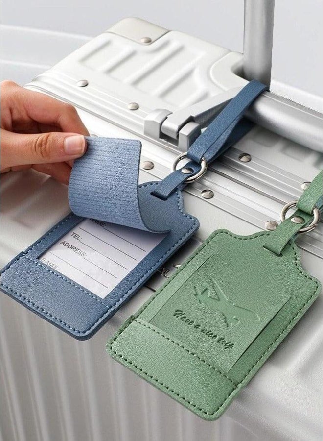 5-Pack PU Leather Luggage Tags with PVC Window & Metal Clasp – Personalized Travel Bag ID Tags for Travel Accessories and Travel Bags (Multi-Color) - Image 2