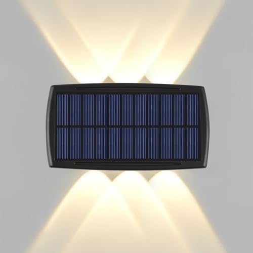 Gesto 6W Solar Up Down Wall Sconce Light – Waterproof 2-Way Led Outdoor Wall Lamp With 1200mAh Battery |Auto Day Off & Night On | Exterior Light for Garden, Farm,Elevation,Fence,Balcony, Patio, Stairs - Image 1