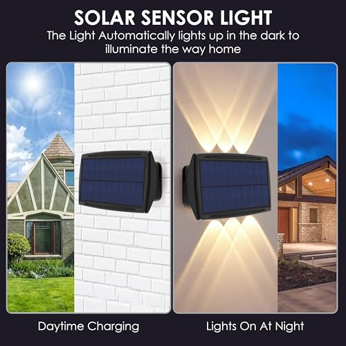 Gesto 6W Solar Up Down Wall Sconce Light – Waterproof 2-Way Led Outdoor Wall Lamp With 1200mAh Battery |Auto Day Off & Night On | Exterior Light for Garden, Farm,Elevation,Fence,Balcony, Patio, Stairs - Image 3