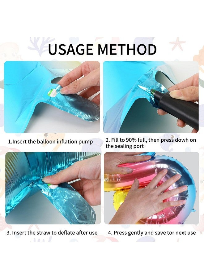 Sowide 5th Mermaid Birthday Decorations,Pink Blue Balloons Kit Sea Balloon Tail Balloons for Girls Mermaid Party Baby Shower - Image 3