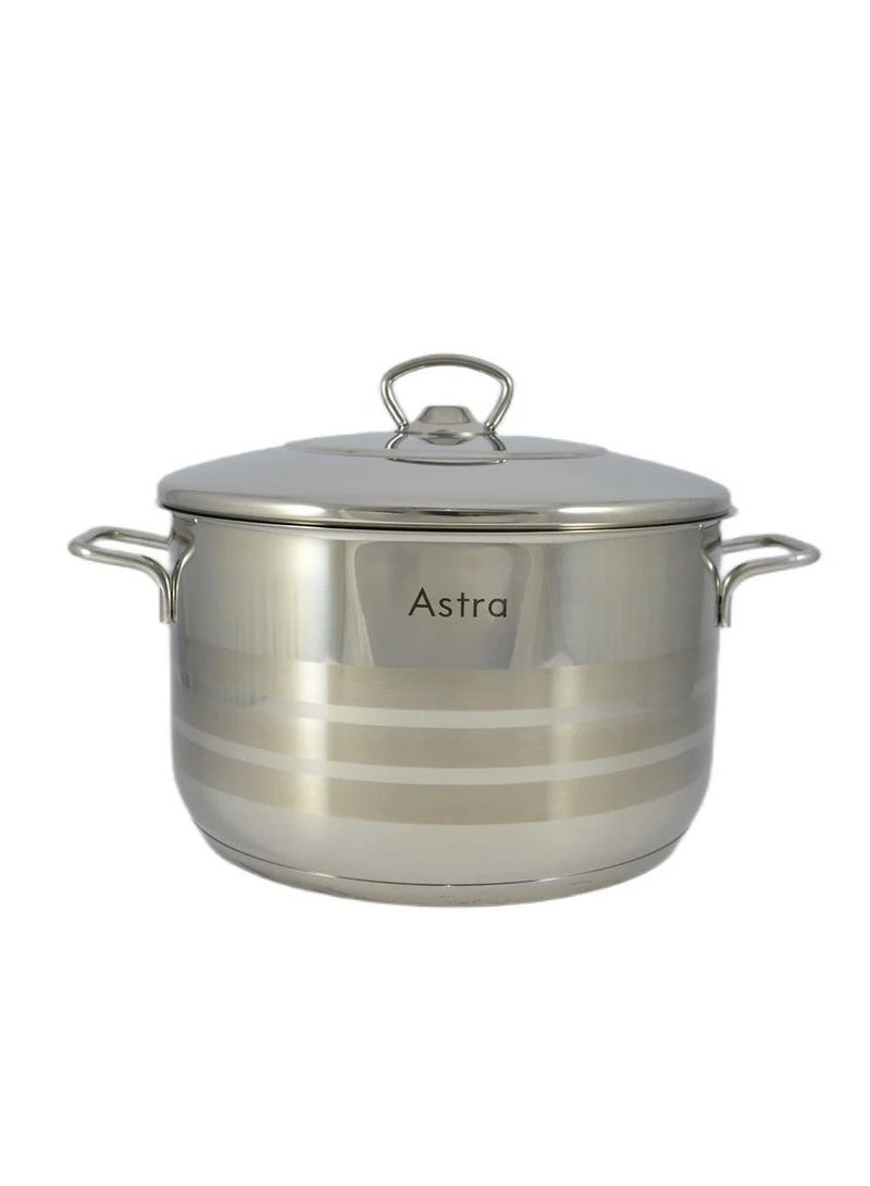 Astra مجموعة أواني الطهي المصنوعة من الفولاذ المقاوم للصدأ من أسترا 6 قطع (26+28+32 سم) – غير لاصقة، آمنة في غسالة الصحون، جاهزة للاستخدام على جميع أنواع المواقد - Image 4