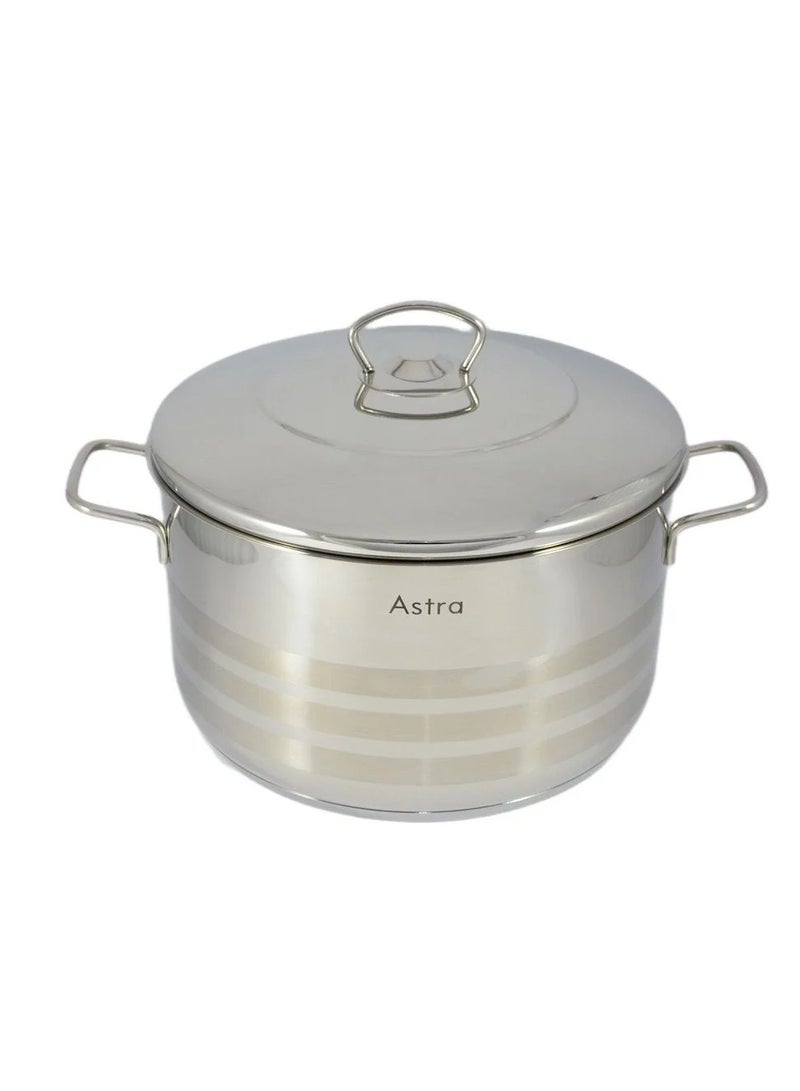 Astra مجموعة أواني الطهي المصنوعة من الفولاذ المقاوم للصدأ من أسترا 6 قطع (26+28+32 سم) – غير لاصقة، آمنة في غسالة الصحون، جاهزة للاستخدام على جميع أنواع المواقد - Image 2