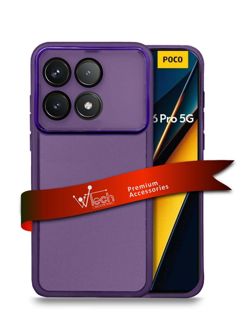 Wtech Xiaomi Poco X6 Pro 5G 2024 / Redmi K70E 5G 2023 Soft Transparent TPU Silicone Ultra Thin Phone Stylish Electroplated Camera Border Back Case Cover - Eggplant Purple - Image 1