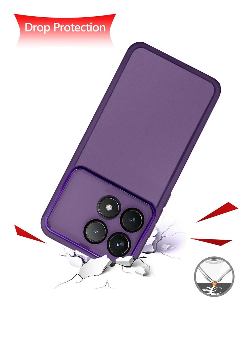 Wtech Xiaomi Poco X6 Pro 5G 2024 / Redmi K70E 5G 2023 Soft Transparent TPU Silicone Ultra Thin Phone Stylish Electroplated Camera Border Back Case Cover - Eggplant Purple - Image 3