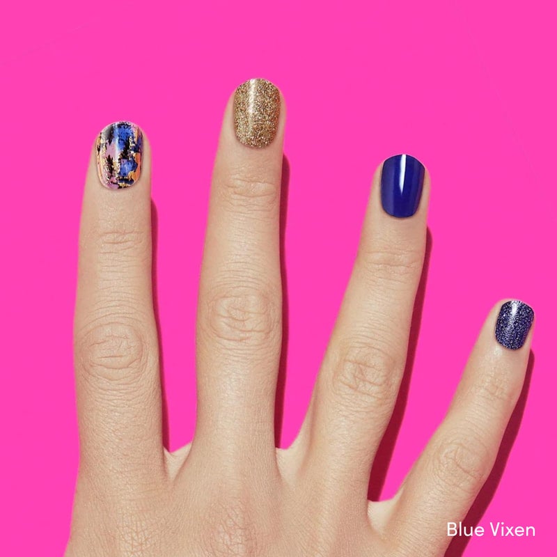 Dashing Diva Gloss Nail Strips Bundle - The Dark Marble Collection- Blue Vixen & Black Obsidian - UV Free, Chip Resistant, Long Lasting Gel Stickers - Contains 2 Sets - Image 2