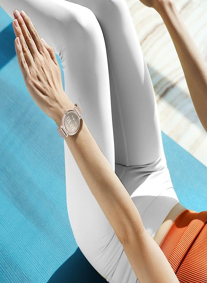 TRUMiRR Watch Band for Lily 2 Cream Gold Women, Mesh Stainless Steel Strap Feminine Bracelet for Garmin Lily 2 Only - Image 5