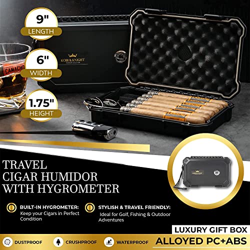 Kobi & Knight Travel Humidor Cigar Case for Men - Portable Cigar Caddy - Waterproof, Dustproof, Shockproof - Gift Set for Men - Image 4