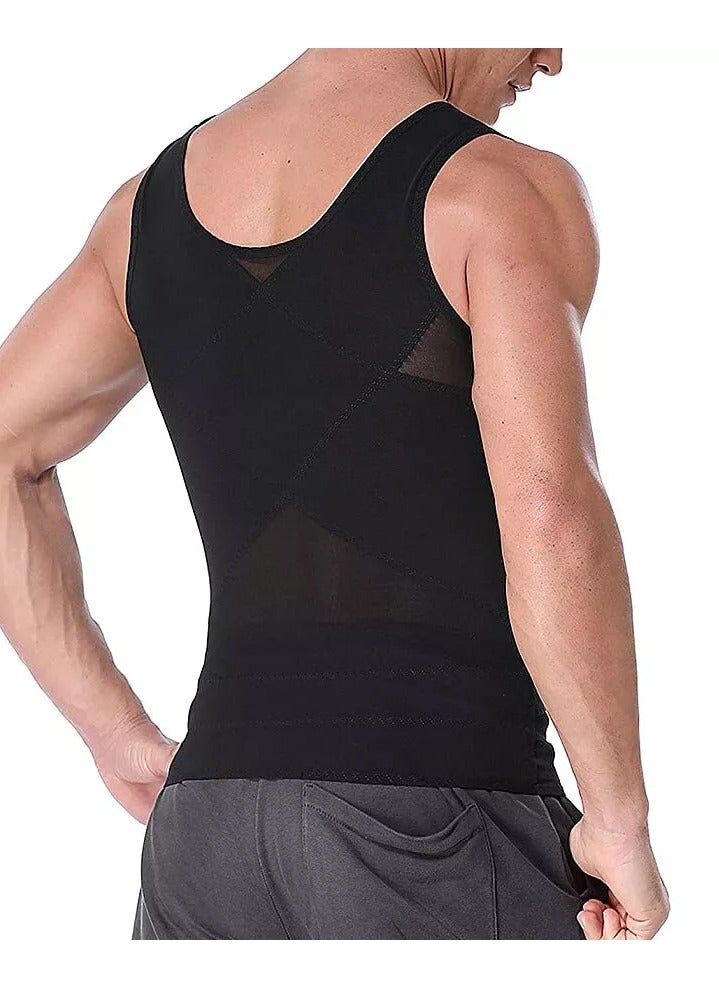 DubaiGallery Men Waist Trimmer Shapewear Tank Tops for Sports - Tight Breathable Compression Shirts Hooks Undershirt Weight Loss  - Image 2