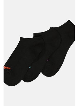 SKECHERS Kids Girl 10 Pairs Brand Logo No Show Socks, Black  - Image 2