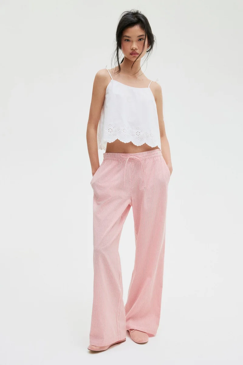 H&M Seersucker drawstring trousers
