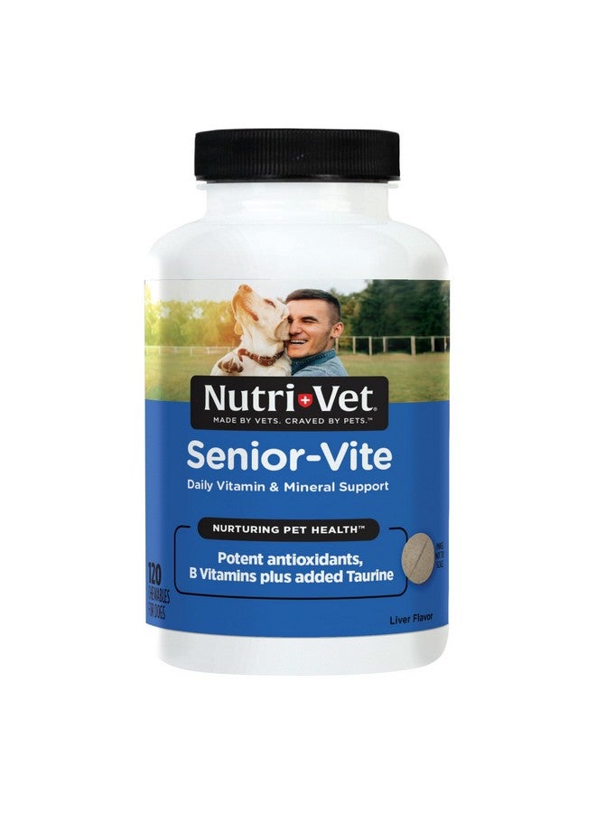 nutri vet Nutri-Vet Senior-Vite Chewables for Dogs, Daily Vitamin and Mineral Support for Senior Dogs, Helps Maintain Peak Condition for Older Pets, 120 Count - Image 1