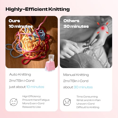Caydo i Cord Knitting Machine, Electric iCord Maker Tool with Adequate Tension, i-Cord Knitter Crochet Machine, Automatic Knitting Yarns to i-Cords, Efficiently DIY Knitting Machine for Crocheters - Image 3