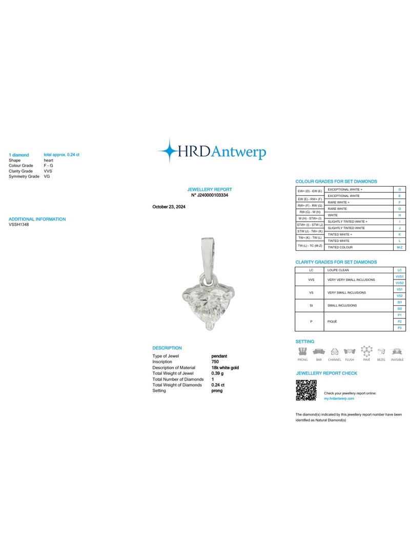 GD&M 0.24 Carat Natural Diamond Pendant- VSSH1348 - Image 3