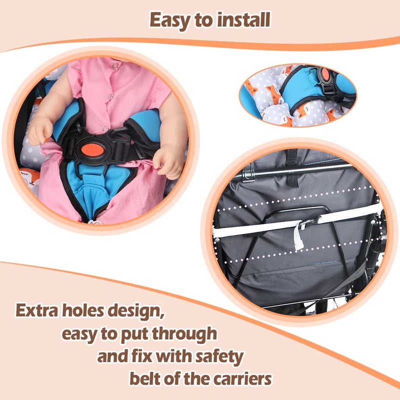 KAKIBLIN Infant Car Seat Insert, Baby Stroller Liner Head and Body Support, Baby Car Seat Cushion, car seat Head Support babyNeck Support Cushion for Toddler - Image 4