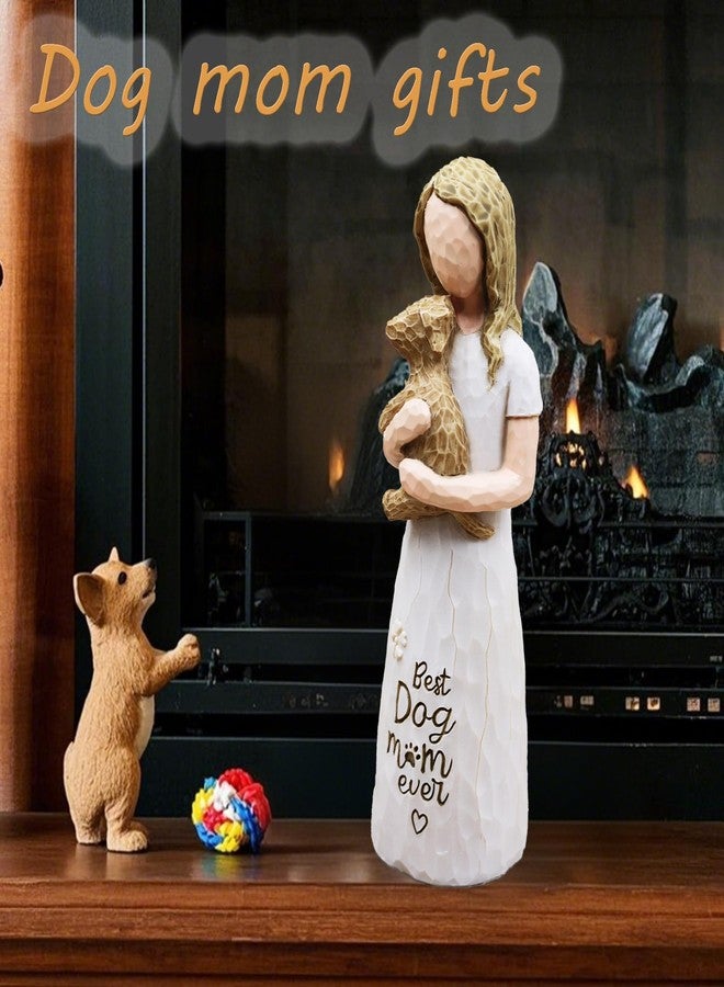 AcowSpt Dog Mom Gifts for Women, Dog Lovers Gifts for Women, Loss of Pet Sympathy Gift Dogs, Dogs Figurines, Golden Retriever Statue, Sculpted Hand-Painted Figurine (Brown) - Image 5