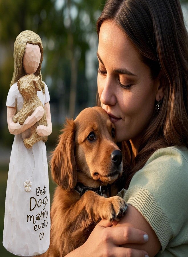 AcowSpt Dog Mom Gifts for Women, Dog Lovers Gifts for Women, Loss of Pet Sympathy Gift Dogs, Dogs Figurines, Golden Retriever Statue, Sculpted Hand-Painted Figurine (Brown) - Image 2