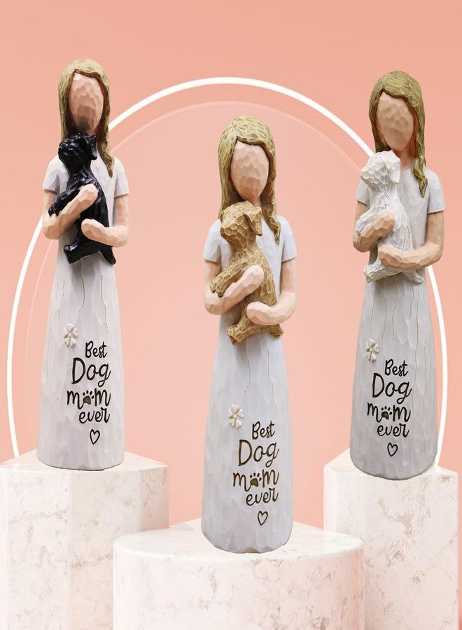 AcowSpt Dog Mom Gifts for Women, Dog Lovers Gifts for Women, Loss of Pet Sympathy Gift Dogs, Dogs Figurines, Golden Retriever Statue, Sculpted Hand-Painted Figurine (Brown) - Image 4