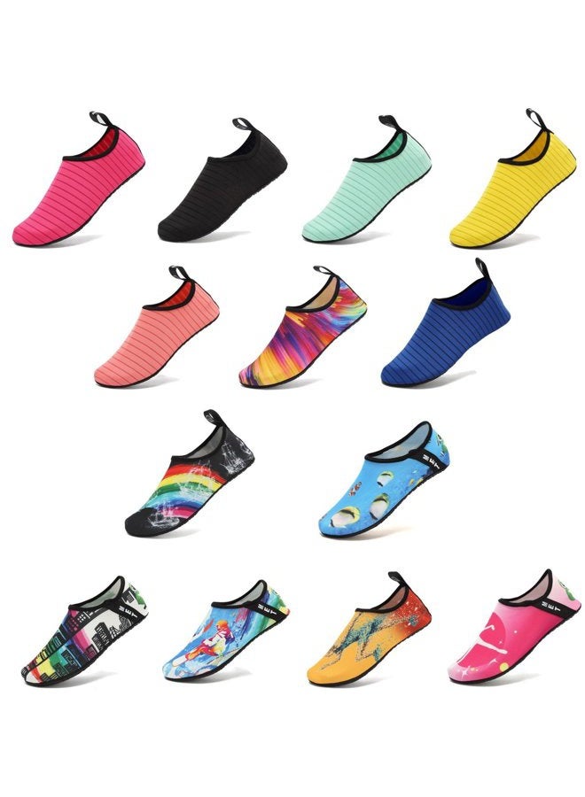 VIFUUR Water Sports Shoes Barefoot Quick-Dry Aqua Yoga Socks Slip-on for Men Women, Marble Green, 5.5-6.5 Women/4.5-5.5 Men - Image 3