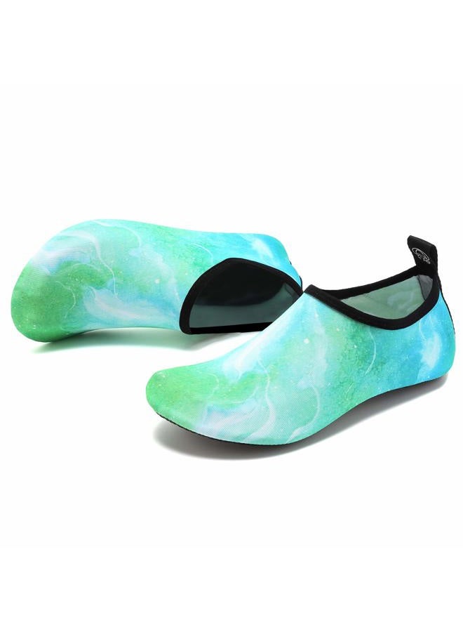 VIFUUR Water Sports Shoes Barefoot Quick-Dry Aqua Yoga Socks Slip-on for Men Women, Marble Green, 5.5-6.5 Women/4.5-5.5 Men - Image 4