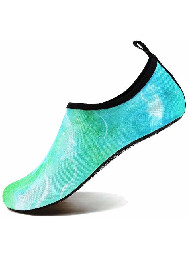 VIFUUR Water Sports Shoes Barefoot Quick-Dry Aqua Yoga Socks Slip-on for Men Women, Marble Green, 5.5-6.5 Women/4.5-5.5 Men - Image 1
