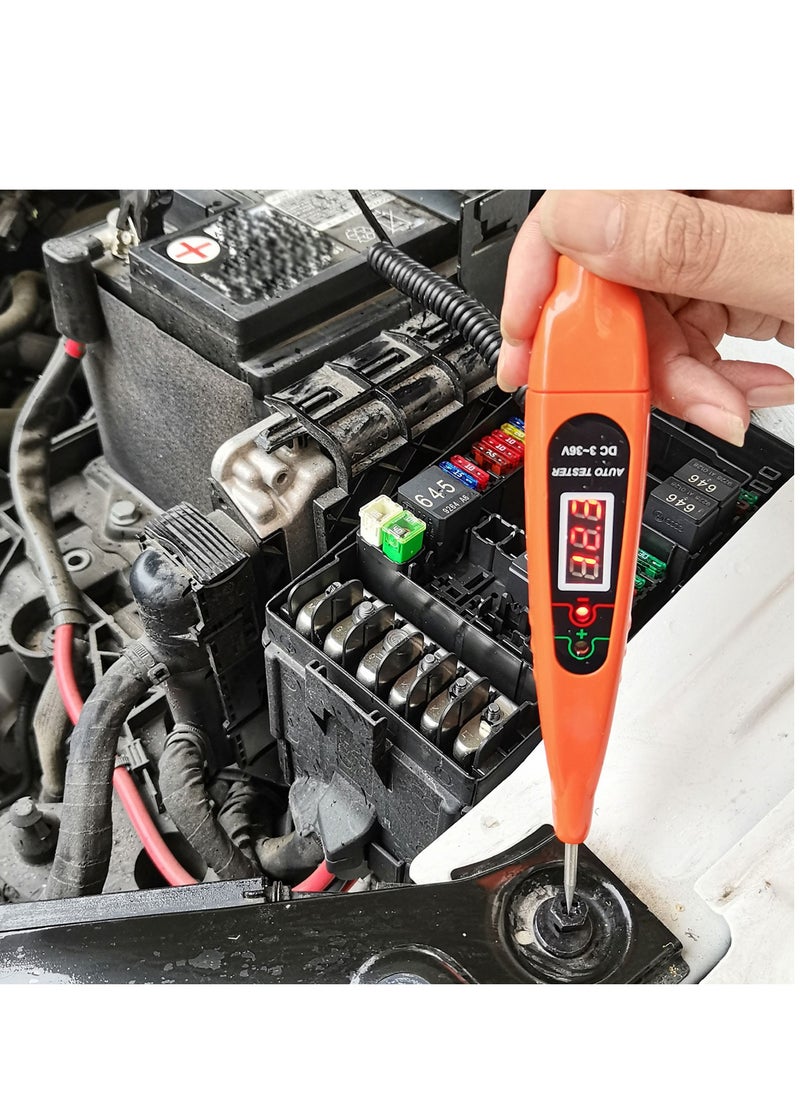 SYOSI Automotive Test Light DC 3-60V Digital LCD Circuit Tester Heavy Duty Light Tester with Voltmeter and Probe Circuits Low Voltage Tester Probe for Checking Vehicle Car Truck Motorcycle Boat Fuses  - Image 2