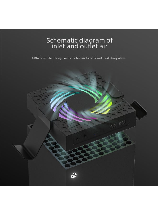 AOLION For Xbox Series X Cooling Fan Xsx Host Dustproof Cooling Fan With Rgb Cool Light - Image 2