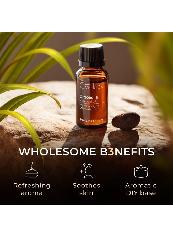gya labs Citronella Oil for Candle Making - Natural Citronella Essential Oil for Diffuser, Skin, DIY & Aromatherapy - Natural Essential Oil Citronella for Skin (0.34 Fl Oz)  - Image 5