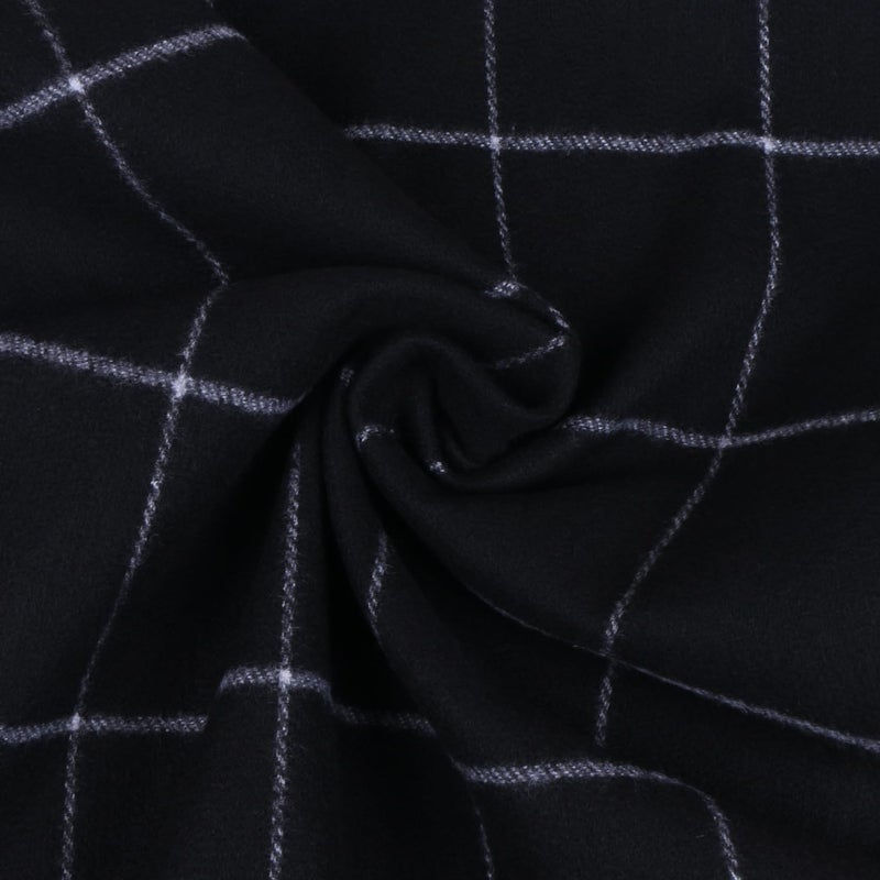 TZ Promise Men Women Tartan Plaid Check Stewart Scottish Soft Warm Winter Cashmere Feel Scarf (Black/White(27)) - Image 4