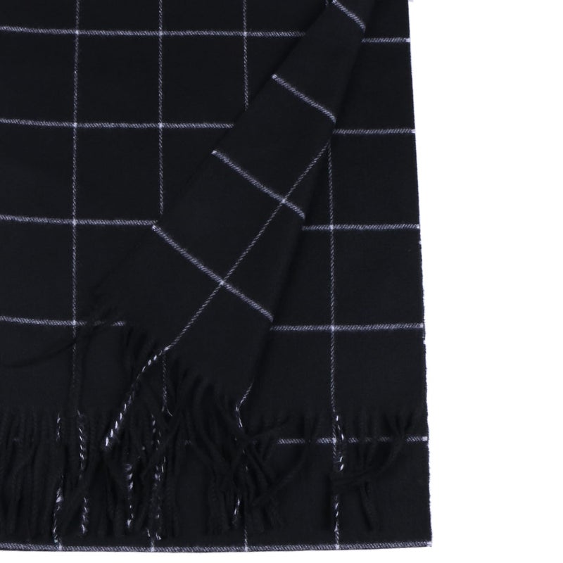 TZ Promise Men Women Tartan Plaid Check Stewart Scottish Soft Warm Winter Cashmere Feel Scarf (Black/White(27)) - Image 2