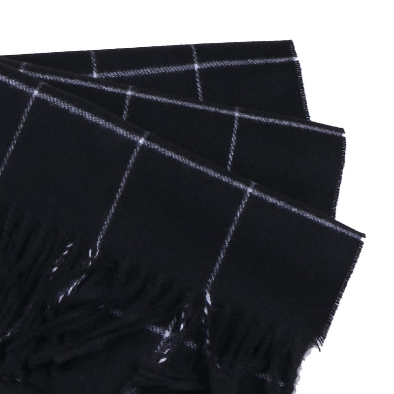 TZ Promise Men Women Tartan Plaid Check Stewart Scottish Soft Warm Winter Cashmere Feel Scarf (Black/White(27)) - Image 3