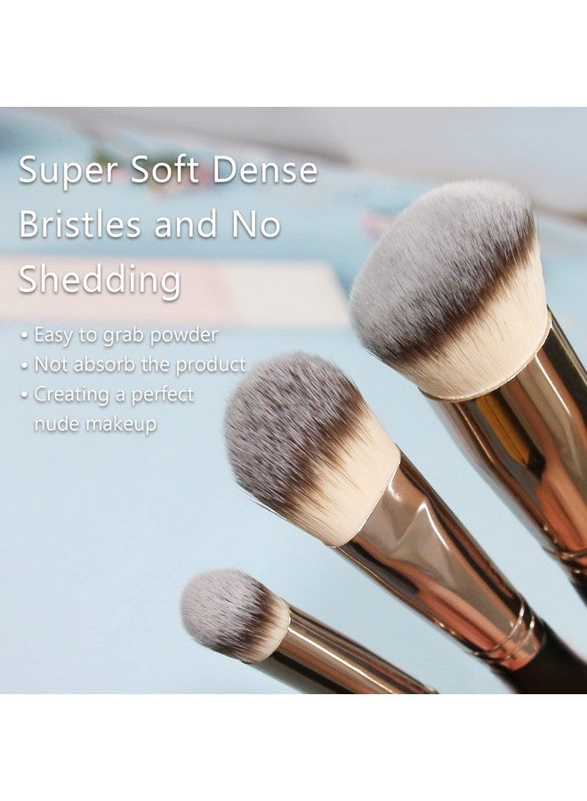 رافايلو فرش المكياج، فرش رافايلو 3 قطع لكريم الأساس السائل، مجموعة فرش كابوكي احترافية لمزج كريم الأساس السائل ومستحضرات التجميل البودرة الخالية من العيوب والتلميع والتنقيط والكونسيلر - Image 2