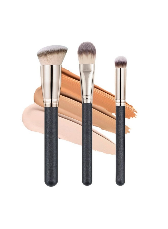 رافايلو فرش المكياج، فرش رافايلو 3 قطع لكريم الأساس السائل، مجموعة فرش كابوكي احترافية لمزج كريم الأساس السائل ومستحضرات التجميل البودرة الخالية من العيوب والتلميع والتنقيط والكونسيلر - Image 1