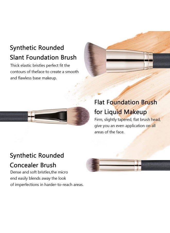 رافايلو فرش المكياج، فرش رافايلو 3 قطع لكريم الأساس السائل، مجموعة فرش كابوكي احترافية لمزج كريم الأساس السائل ومستحضرات التجميل البودرة الخالية من العيوب والتلميع والتنقيط والكونسيلر - Image 5