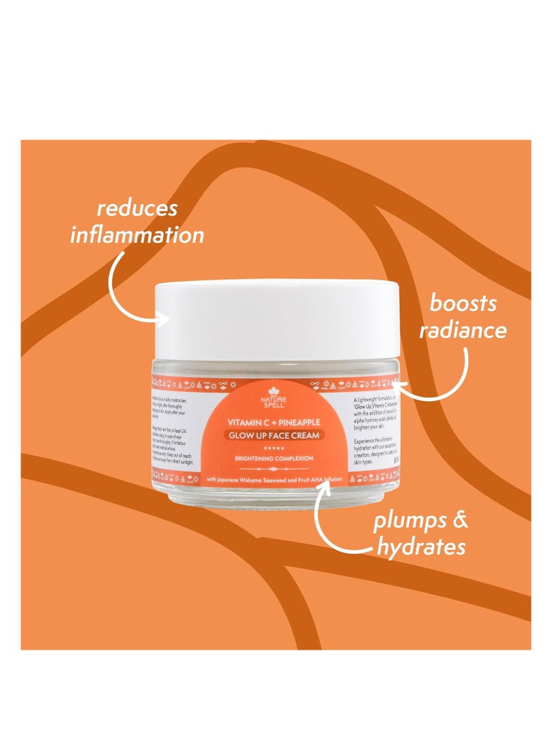 نايتشر سبيل كريم الوجه جلو أب من Nature Spell بفيتامين C وأناناس – لتفتيح البشرة وتحسين مظهرها – 100 مل - Image 2