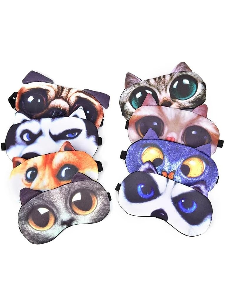 قناع نوم لطيف بتصميم وجه قطة وأذنين بارزتين - مريح وحاجب كامل للضوء للأطفال والكبار - Image 3