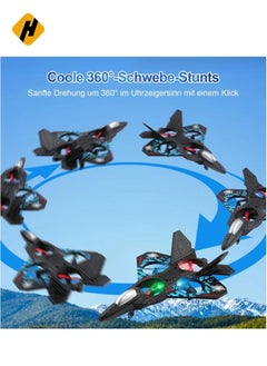 HuHa RC Airplane 2.4GHz RC Aeroplan L0712 Quadcopter – Remote Controlled Floating Fighter Plane with Coloured Lights, USB Charging, RTF for Beginners, Kids & Adults  - Image 4
